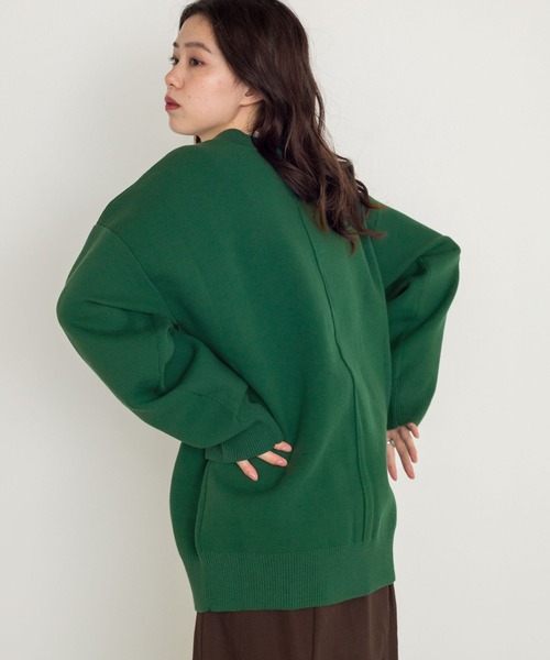 w closet（ダブルクローゼット）の「12Gポリニジュウスカーディガン（カーディガン/ボレロ・レディース・パープル/オフホワイト/グリーン/ダークブラウン系1・FREE）」の16枚目の写真