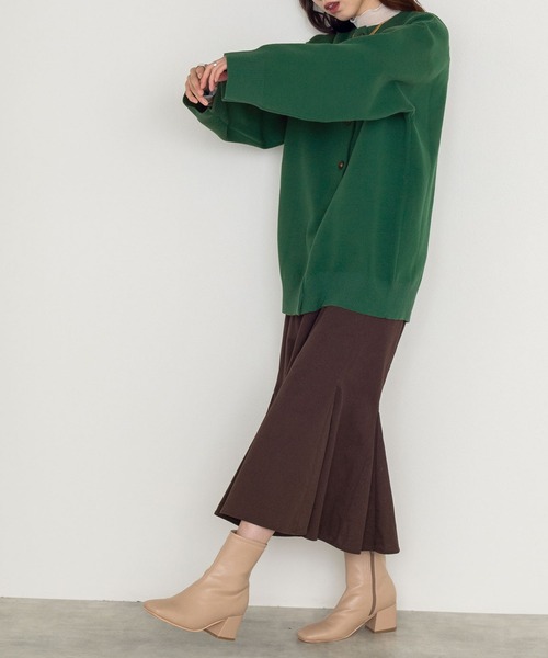 w closet（ダブルクローゼット）の「12Gポリニジュウスカーディガン（カーディガン/ボレロ・レディース・パープル/オフホワイト/グリーン/ダークブラウン系1・FREE）」の20枚目の写真