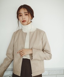 N.（N. Natural Beauty Basic） | 【追加生産】【S Size Line】フェイクレザージャケット(ブルゾン)