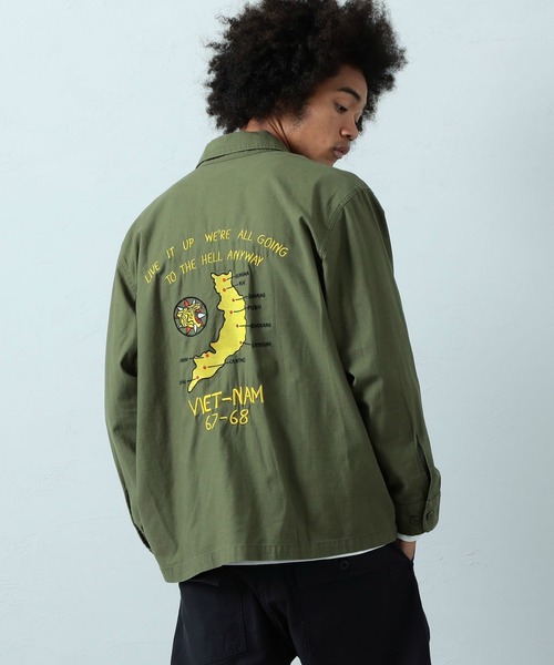 Alpha Industries（アルファインダストリーズ）の「バック刺繍 ミリタリーシャツ（シャツ/ブラウス・メンズ・ブラック/アーミー・MEDIUM/LARGE/X-LARGE）」の7枚目の写真