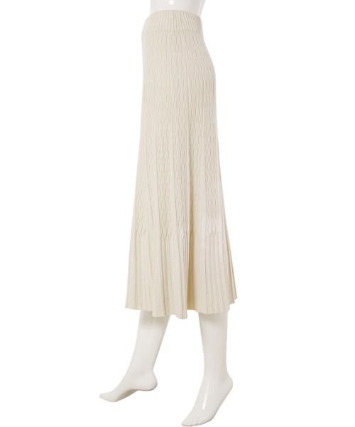 fifth calin（フィフスカラン）の「リブデザインニットスカート（スカート・レディース・ベージュ/ブラウン・MEDIUM）」の12枚目の写真