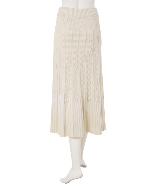 fifth calin（フィフスカラン）の「リブデザインニットスカート（スカート・レディース・ベージュ/ブラウン・MEDIUM）」の8枚目の写真