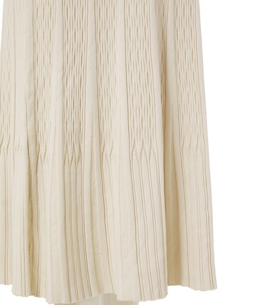 fifth calin（フィフスカラン）の「リブデザインニットスカート（スカート・レディース・ベージュ/ブラウン・MEDIUM）」の4枚目の写真