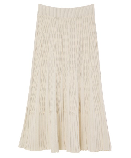 fifth calin（フィフスカラン）の「リブデザインニットスカート（スカート・レディース・ベージュ/ブラウン・MEDIUM）」の3枚目の写真