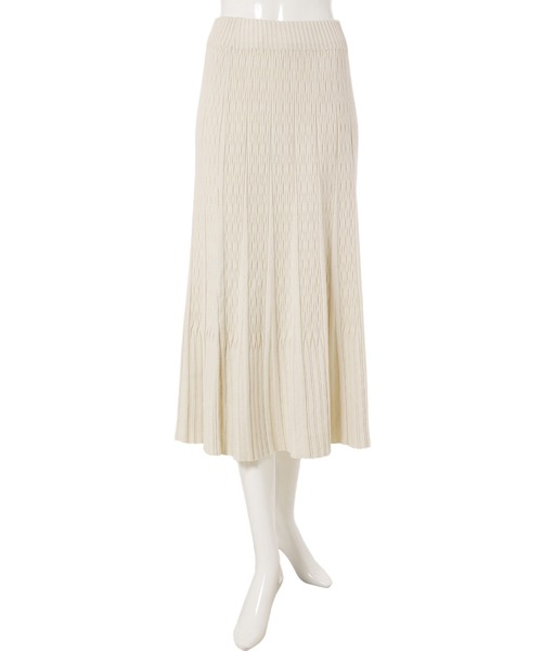 fifth calin（フィフスカラン）の「リブデザインニットスカート（スカート・レディース・ベージュ/ブラウン・MEDIUM）」の11枚目の写真