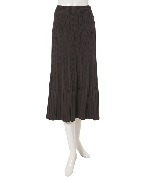 fifth calin（フィフスカラン）の「リブデザインニットスカート（スカート・レディース・ベージュ/ブラウン・MEDIUM）」の6枚目の写真