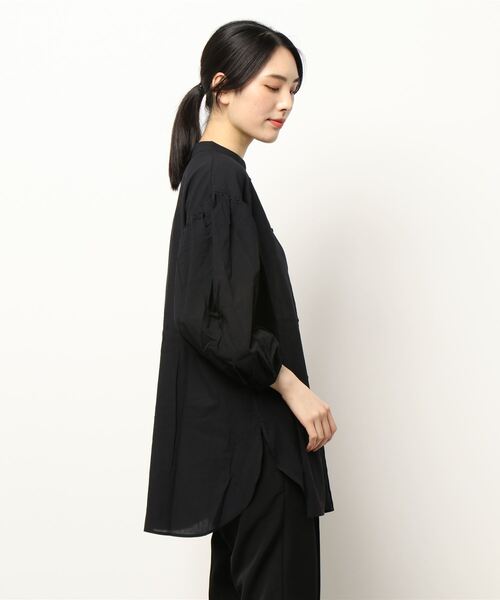 Samansa Mos2 blue（サマンサモスモスブルー）の「ボイルボリューム袖ブラウス（シャツ/ブラウス・レディース・ブラック/ブルー/ライトベージュ・ﾌﾘ-）」の5枚目の写真