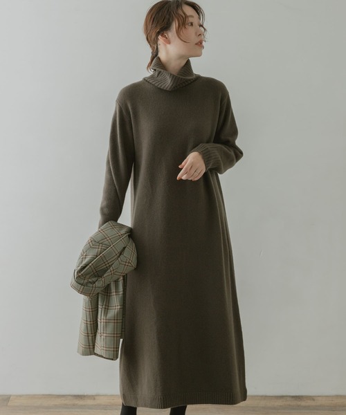 【新品タグ付き】F by ROSSO　ハミルトンラムズウールタートルワンピース F by ROSSO（エフバイロッソ）の「F by ROSSO ハミルトンラムズウール