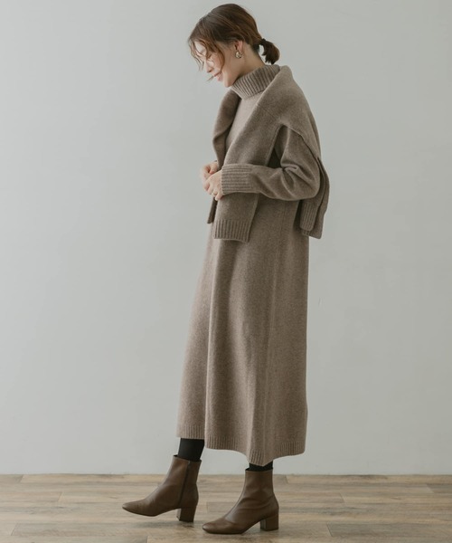 F by ROSSO（エフバイロッソ）の「F by ROSSO　ハミルトンラムズウールタートルワンピース（ワンピース・レディース・ベージュ/モカ/オリーブ・FREE）」の22枚目の写真