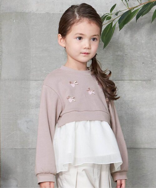 apres les cours（アプレレクール）の「WEB限定 スイーツモチーフトレーナー（スウェット・キッズ・ピンク/ネイビー・90/100/130/110/140/80/120）」の2枚目の写真