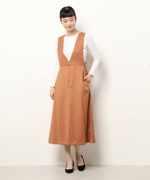 Te chichi（テチチ）の「TR前後2WAYジャンパースカート（ジャンパースカート・レディース・オレンジ/グレー/ブラック・ﾌﾘ-）」の9枚目の写真