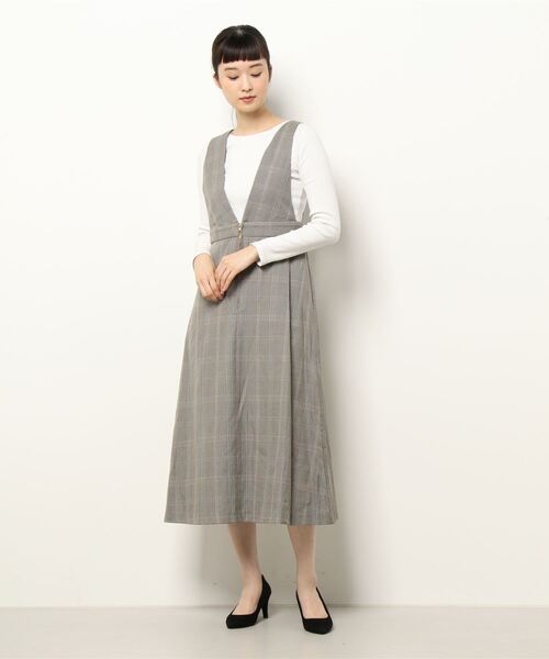 Te chichi（テチチ）の「TR前後2WAYジャンパースカート（ジャンパースカート・レディース・オレンジ/グレー/ブラック・ﾌﾘ-）」の8枚目の写真