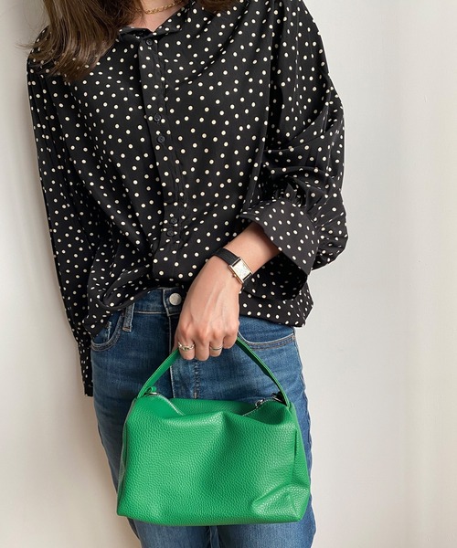 KOBE LETTUCE（コウベレタス）の「長財布も入るショルダー付き2wayワンハンドルバッグ（ショルダーバッグ・レディース・ブラック/ベージュ/パープル/グリーン/マスタード/ホワイト系その他/ホワイト/ミント/ピンク/ダークグリーン/ダークブラウン/グレー・FREE）」の13枚目の写真