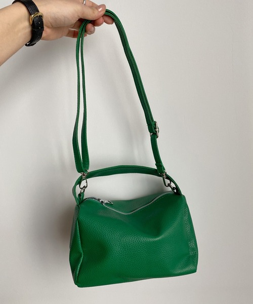 KOBE LETTUCE（コウベレタス）の「長財布も入るショルダー付き2wayワンハンドルバッグ（ショルダーバッグ・レディース・ブラック/ベージュ/パープル/グリーン/マスタード/ホワイト系その他/ホワイト/ミント/ピンク/ダークグリーン/ダークブラウン/グレー・FREE）」の14枚目の写真