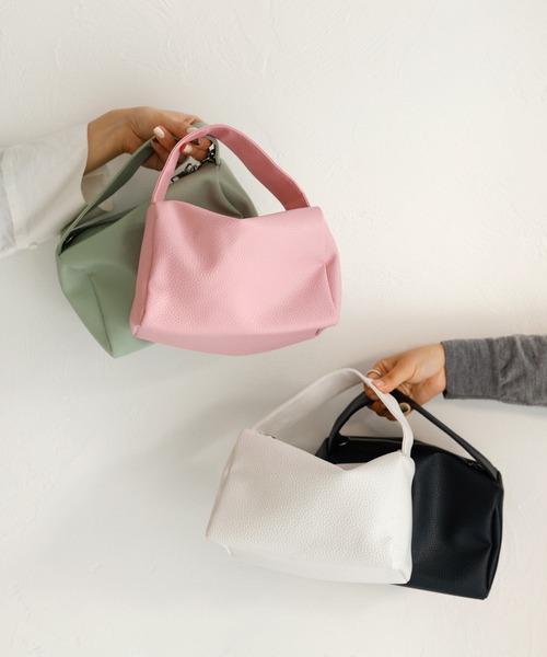 KOBE LETTUCE（コウベレタス）の「長財布も入るショルダー付き2wayワンハンドルバッグ（ショルダーバッグ・レディース・ブラック/ベージュ/パープル/グリーン/マスタード/ホワイト系その他/ホワイト/ミント/ピンク/ダークグリーン/ダークブラウン/グレー・FREE）」の18枚目の写真