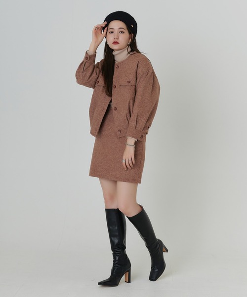 TINA:JOJUN(ティーナジョジュン)の「ライナー付き ツイードアウター TINA:JOJUN(ブルゾン・レディース・ピンク/イエロー・M)」の16枚目の写真