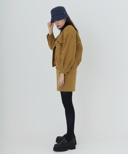 TINA:JOJUN(ティーナジョジュン)の「ライナー付き ツイードアウター TINA:JOJUN(ブルゾン・レディース・ピンク/イエロー・M)」の22枚目の写真