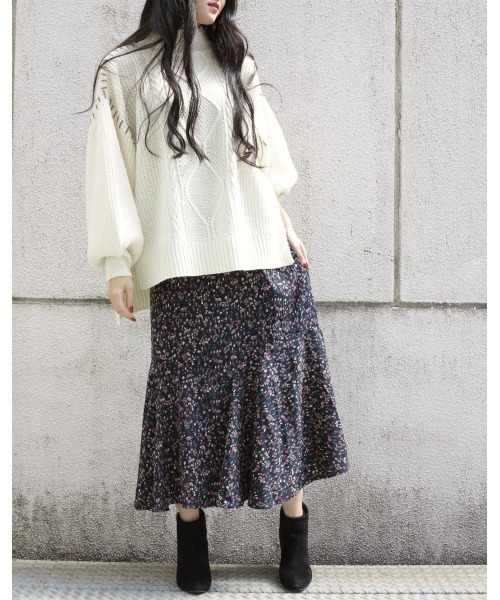 LiSeek（リシーク）の「【LiSeeK】ハンドステッチケーブルニットトップ（ニット/セーター・レディース・アイボリー/ベージュ/ブラック・FREE）」の8枚目の写真