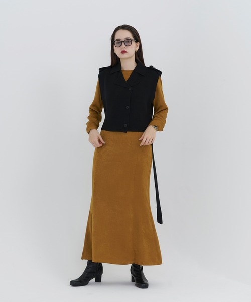 TINA：JOJUN（ティーナジョジュン）の「パフスリーブ ワンピース TINA：JOJUN（ワンピース・レディース・ベージュ/ネイビー/マスタード・S/M）」の19枚目の写真