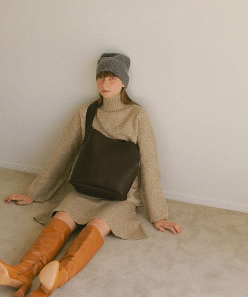 【EFOLE】フェイクレザーワイドベルトショルダーバッグ【再入荷】