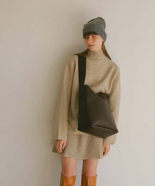 【EFOLE】フェイクレザーワイドベルトショルダーバッグ【再入荷】