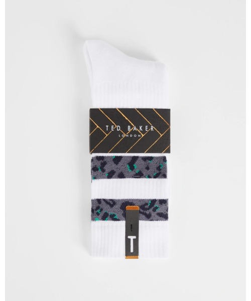 Ted Baker(テッドベーカー)の「HIDES プリントライン ソックス(ソックス/靴下・メンズ・ホワイト・O/S)」の1枚目の写真