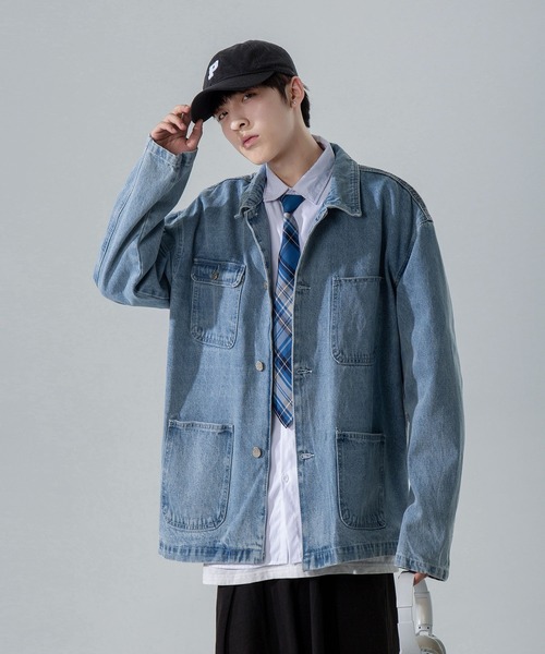 INTERPLAY(インタープレイ)の「【INTERPLAY】 ルーズフラワーバックカバーオールデニムジャケット(デニムジャケット・メンズ・インディゴブルー・FREE)」の10枚目の写真