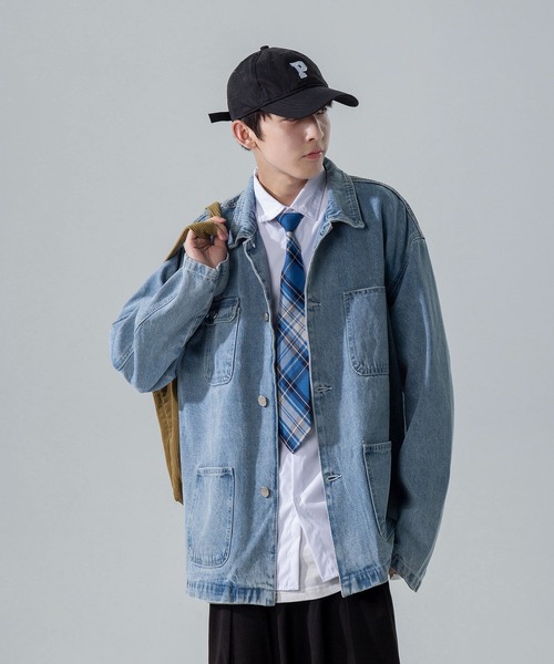 INTERPLAY(インタープレイ)の「【INTERPLAY】 ルーズフラワーバックカバーオールデニムジャケット(デニムジャケット・メンズ・インディゴブルー・FREE)」の8枚目の写真