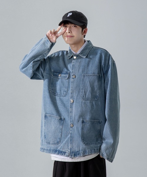 INTERPLAY(インタープレイ)の「【INTERPLAY】 ルーズフラワーバックカバーオールデニムジャケット(デニムジャケット・メンズ・インディゴブルー・FREE)」の9枚目の写真