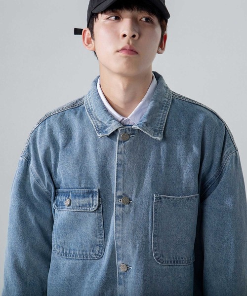 INTERPLAY(インタープレイ)の「【INTERPLAY】 ルーズフラワーバックカバーオールデニムジャケット(デニムジャケット・メンズ・インディゴブルー・FREE)」の2枚目の写真