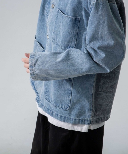 INTERPLAY(インタープレイ)の「【INTERPLAY】 ルーズフラワーバックカバーオールデニムジャケット(デニムジャケット・メンズ・インディゴブルー・FREE)」の7枚目の写真