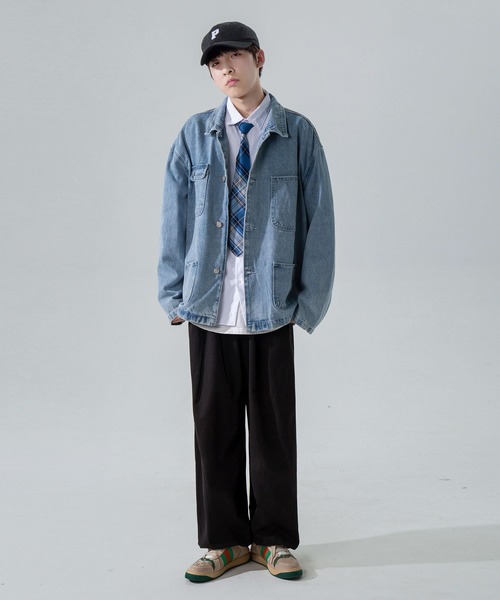 INTERPLAY(インタープレイ)の「【INTERPLAY】 ルーズフラワーバックカバーオールデニムジャケット(デニムジャケット・メンズ・インディゴブルー・FREE)」の4枚目の写真