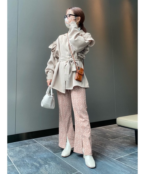 JUMELLE（ジュメロ）の「ダマスク柄カットパンツ（その他パンツ・レディース・ピンク/グレー・MEDIUM/SMALL）」の4枚目の写真