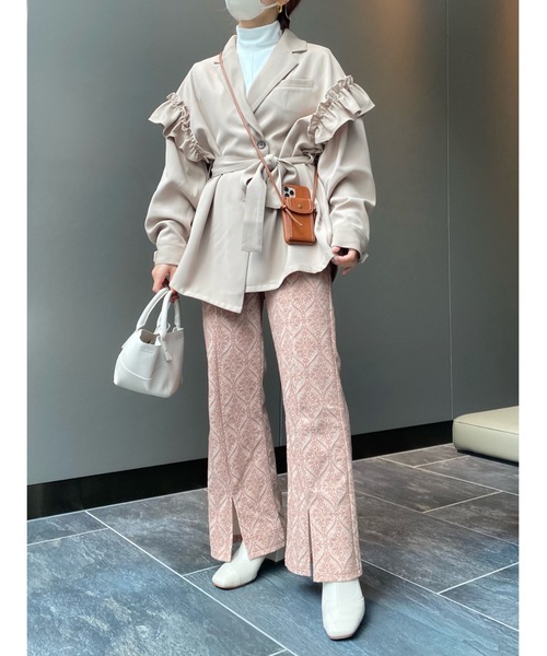 JUMELLE（ジュメロ）の「ダマスク柄カットパンツ（その他パンツ・レディース・ピンク/グレー・MEDIUM/SMALL）」の5枚目の写真