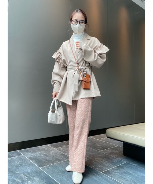 JUMELLE（ジュメロ）の「ダマスク柄カットパンツ（その他パンツ・レディース・ピンク/グレー・MEDIUM/SMALL）」の3枚目の写真