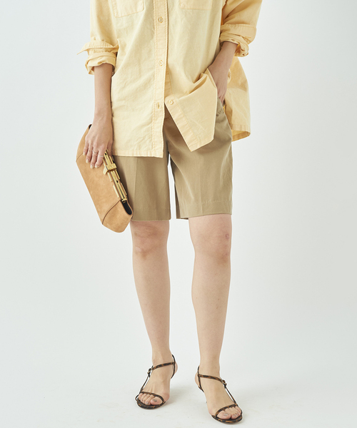 plage(プラージュ)の「Nidom bio short スラックス◆(その他パンツ・レディース・キャメル/ダークブルー/ブラック・38/36)」の3枚目の写真