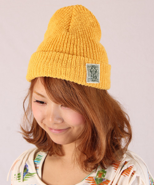 チャイハネ（チャイハネ）の「【チャイハネ】シンプルニットキャップ（ニットキャップ/ビーニー・レディース・パープル/グリーン/イエロー/ネイビー/レッド/ベージュ/ブラック/ターコイズブルー/オレンジ・FREE）」の7枚目の写真