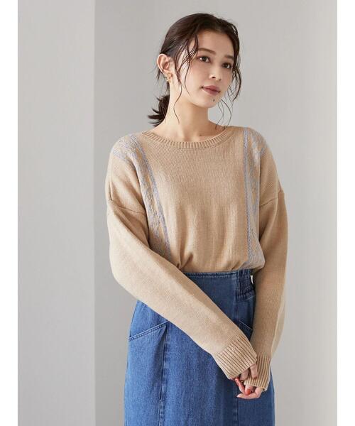 Petit fleur（プチフルール）の「・Petit Fleur 2wayパターンニット＊（ニット/セーター・レディース・ブラック/ベージュ/アイボリー/ボルドー・FREE）」の21枚目の写真