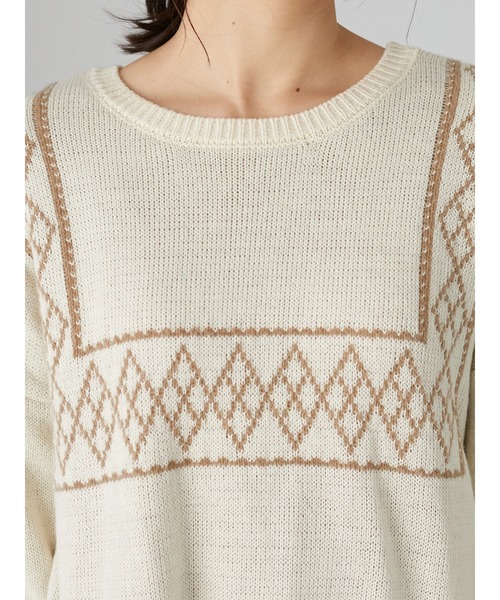 Petit fleur（プチフルール）の「・Petit Fleur 2wayパターンニット＊（ニット/セーター・レディース・ブラック/ベージュ/アイボリー/ボルドー・FREE）」の10枚目の写真