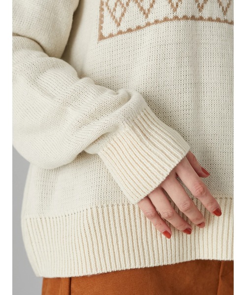 Petit fleur（プチフルール）の「・Petit Fleur 2wayパターンニット＊（ニット/セーター・レディース・ブラック/ベージュ/アイボリー/ボルドー・FREE）」の11枚目の写真