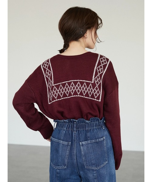 Petit fleur（プチフルール）の「・Petit Fleur 2wayパターンニット＊（ニット/セーター・レディース・ブラック/ベージュ/アイボリー/ボルドー・FREE）」の17枚目の写真