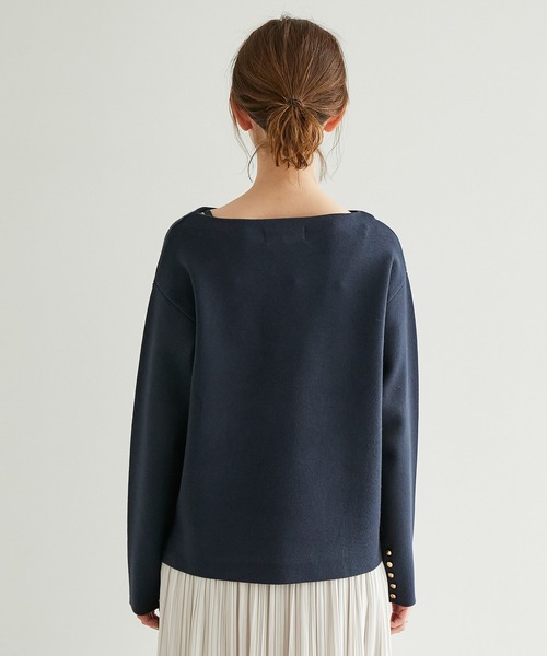 ROPE' PICNIC(ロペピクニック)の「ミラノリブボートネックニットプルオーバー(ニット/セーター・レディース・オフホワイト/キナリ/グリーン系その他2/ネイビー/レッド・38)」の13枚目の写真