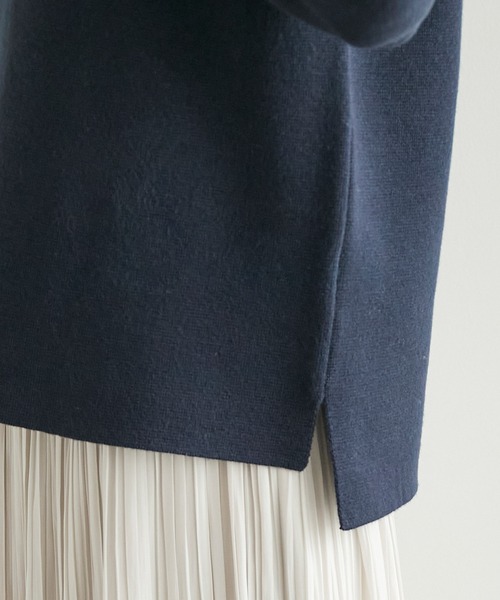 ROPE' PICNIC(ロペピクニック)の「ミラノリブボートネックニットプルオーバー(ニット/セーター・レディース・オフホワイト/キナリ/グリーン系その他2/ネイビー/レッド・38)」の6枚目の写真