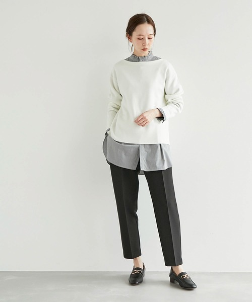 ROPE' PICNIC(ロペピクニック)の「ミラノリブボートネックニットプルオーバー(ニット/セーター・レディース・オフホワイト/キナリ/グリーン系その他2/ネイビー/レッド・38)」の22枚目の写真