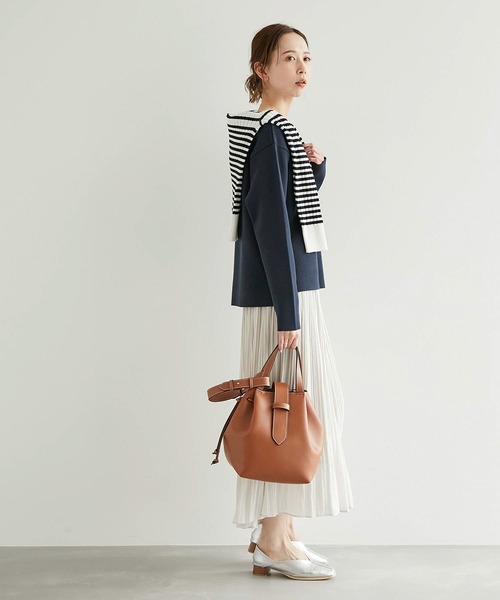 ROPE' PICNIC(ロペピクニック)の「ミラノリブボートネックニットプルオーバー(ニット/セーター・レディース・オフホワイト/キナリ/グリーン系その他2/ネイビー/レッド・38)」の7枚目の写真