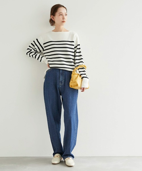 ROPE' PICNIC(ロペピクニック)の「ミラノリブボートネックニットプルオーバー(ニット/セーター・レディース・オフホワイト/キナリ/グリーン系その他2/ネイビー/レッド・38)」の12枚目の写真