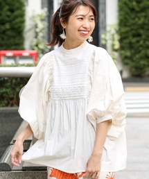 コットンｘレースプルオーバー