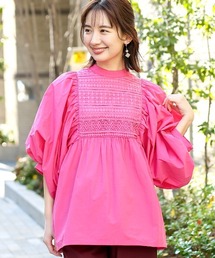 コットンxレースプルオーバー