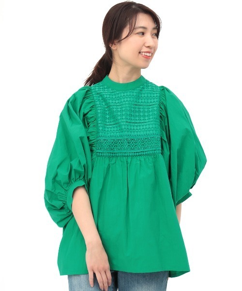 チチカカ（チチカカ）の「コットンｘレースプルオーバー（シャツ/ブラウス・レディース・ホワイト/ピンク/グリーン・FREE）」の11枚目の写真