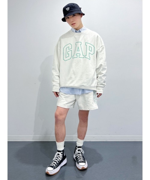 GAP（ギャップ）の「カーボナイズド フレンチテリー Gapロゴ ショートパンツ（その他パンツ・メンズ・オフホワイト/パープル系その他・S/M/L/XS/XXS/XL）」の14枚目の写真